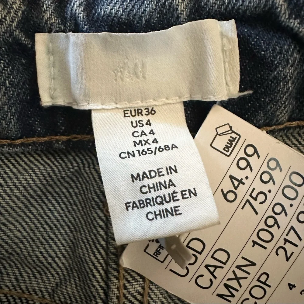 H&M Dark Blue Flare maxi Jean Women's Modest denim skirt size 4 cotton